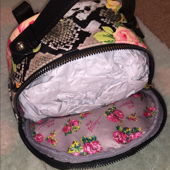 Betsey Johnson Kitsch Backpack Floral Doggy Animal